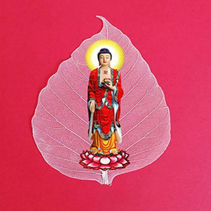 Lá bồ đề - hình phật trên lá bồ đề 100% - hình adida, quan âm, dược sư BH-24T