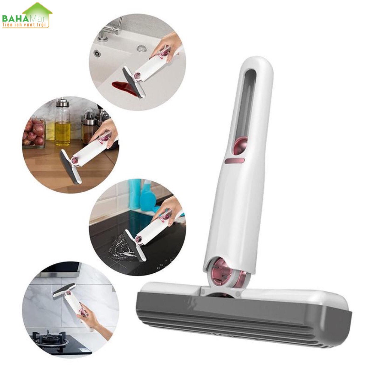 CÂY LAU MINI ĐA NĂNG VÀ THÔNG MINH TỰ VẮT GẤP GỌN SIÊU THẤM HÚT TIỆN DỤNG LAU DỌN "BAHAMAR" Làm sạch mạnh mẽ, có thể lau nhiều loại bề mặt : kính, đá, sàn nhà, sàn bếp, bàn vệ sinh, bàn học...