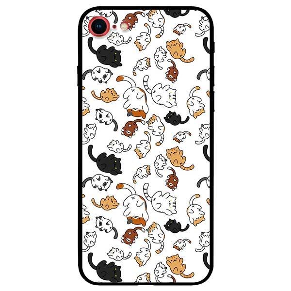 Ốp lưng dành cho iPhone 7 / iPhone 8 - iPhone Se 2020 - 7 Plus / 8 Plus mẫu Họa Tiết Mèo Nền Trắng