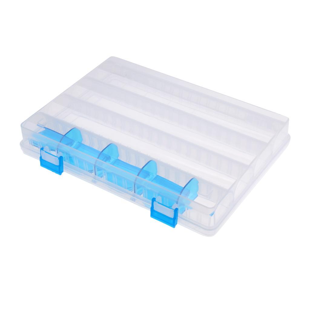 Plastic Fishing Box Adjustable Tackle Hooks Baits Storage Case 25 x 18 x 4cm