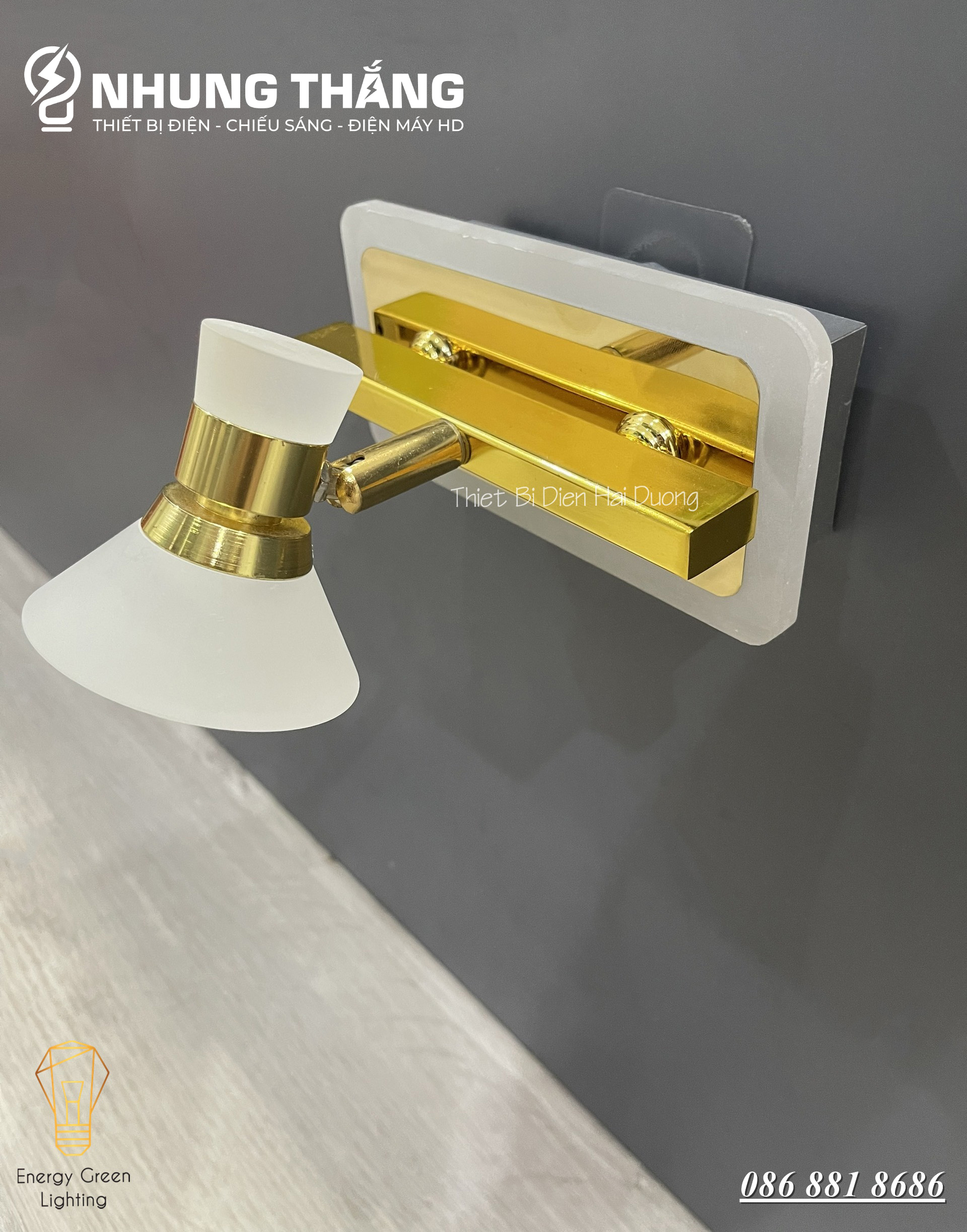 Đèn soi tranh - Rọi gương Led 1 Đèn chiếu sáng 7475-1 - Điều chỉnh góc chiếu - 3 Chế độ ánh sáng - Có Video