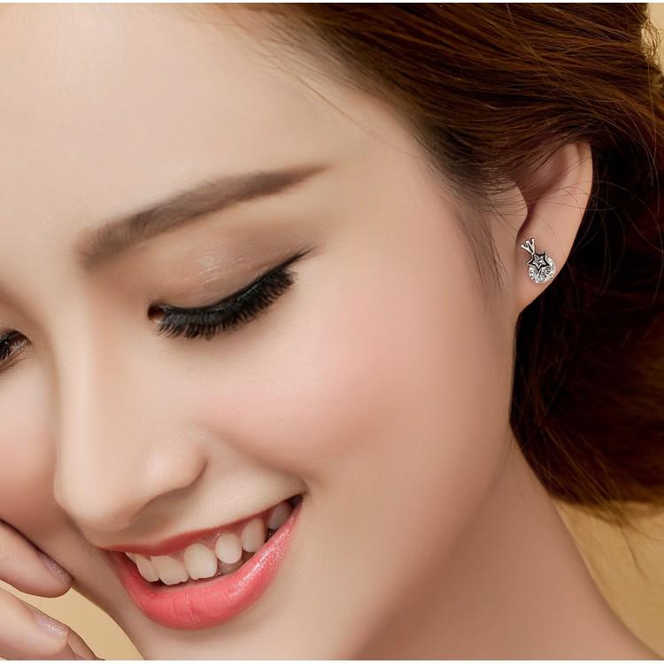 BÔNG TAI BẠC TA ĐÁ TRÒN