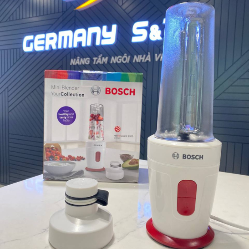 Máy Xay Sinh Tố Mini Bosch Mmbp1000, Công Suất 350W, Lưỡi Thép Cao Cấp, Bình Xay 500ml, Nhập Đức, BH 12 Tháng, Hàng Chính Hãng