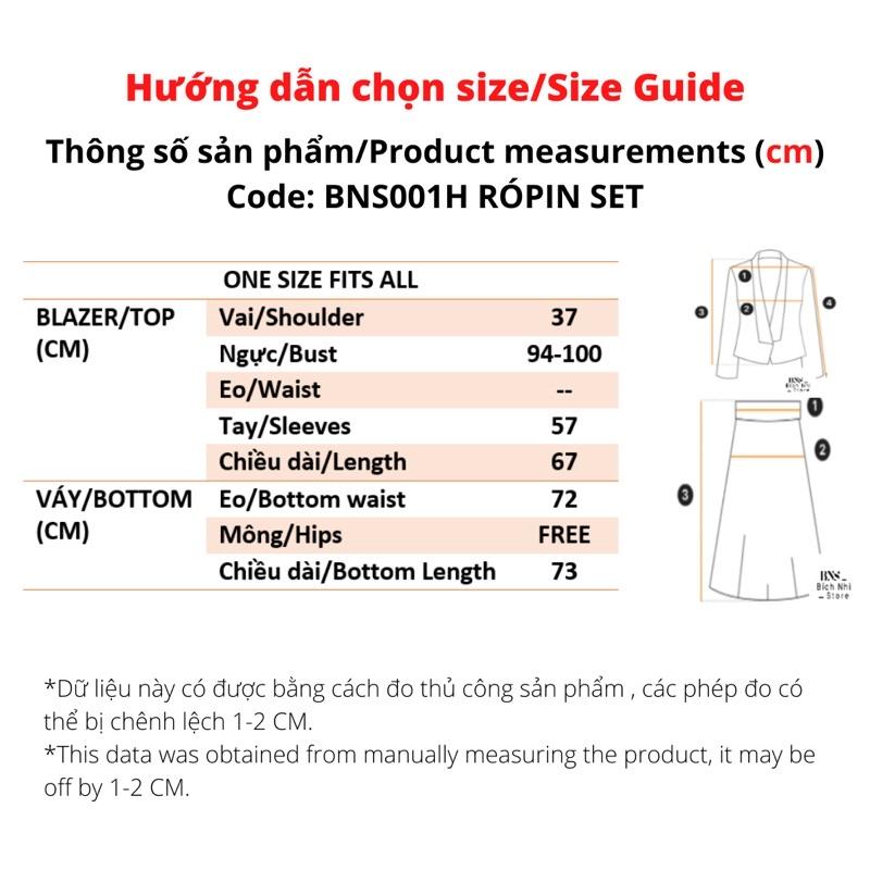 SET ÁO BLAZER & CHÂN VÁY DẬP LY - Notched Collar Belted Blazer & High Waist Pleated Skirt - BY BNS RÓPIN SET BNS001