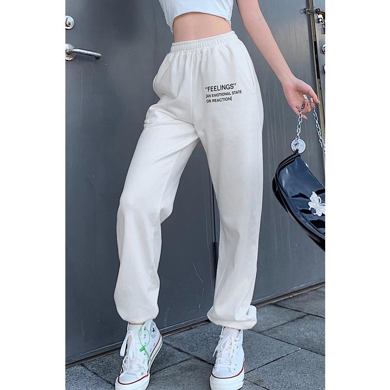 - ̉ ̣̂ Quần Jogger Nữ Ulzzang Hot - Chất Umi Đanh Mịn Mát - Quần Thun Thể Thao Lưng Cao- Cạp Chun Bo Gấu