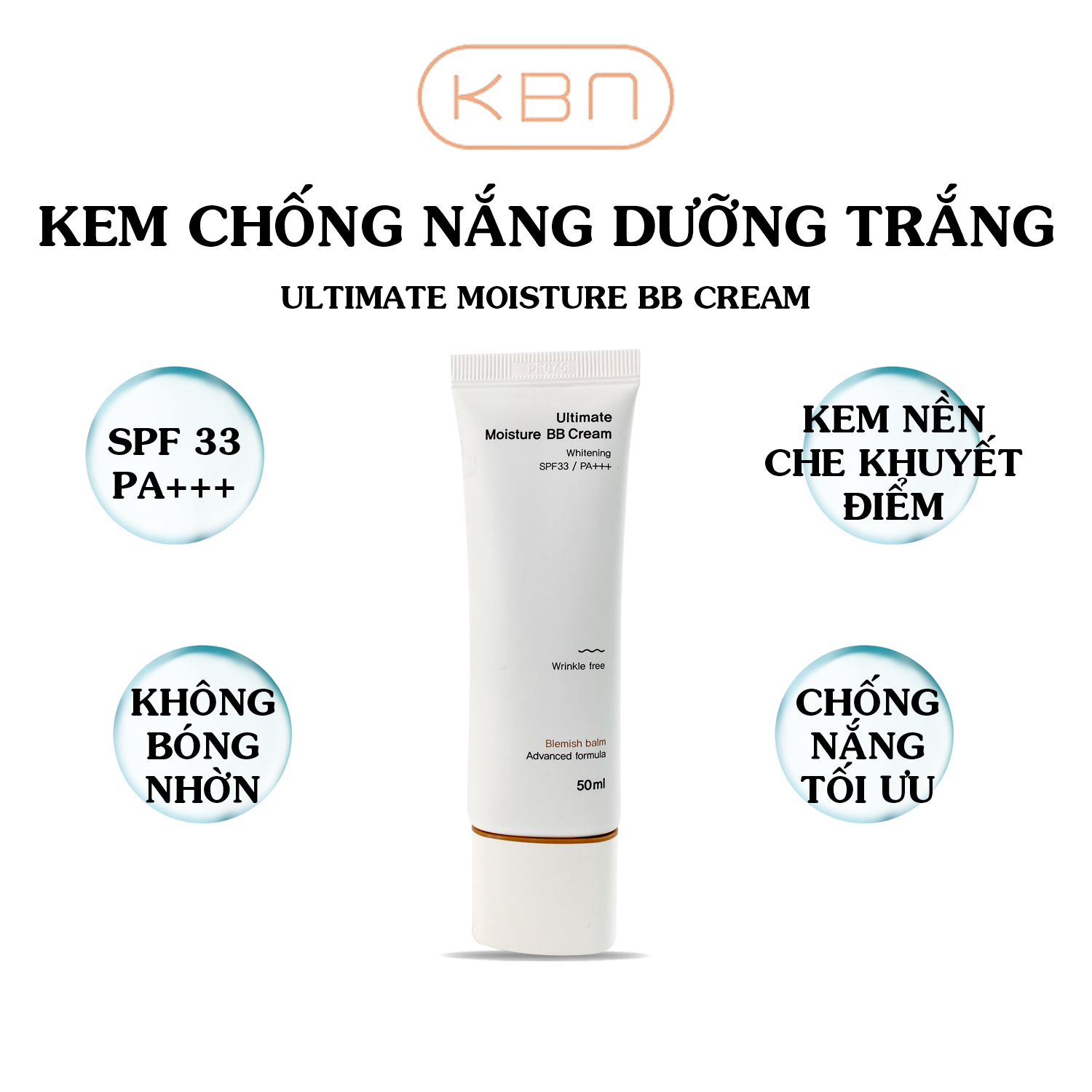 Kem Chống Nắng Dưỡng Trắng Ultimate Moisture BB Cream SPF 33 PA +++ (50ml) - Hàn Quốc (Hàng Chính Hãng)