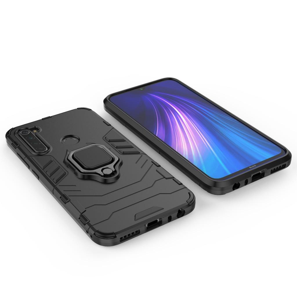 Ốp lưng cho Xiaomi Redmi Note 8 iron man chống sốc kèm nhẫn xoay chống xem video bảo vệ camera