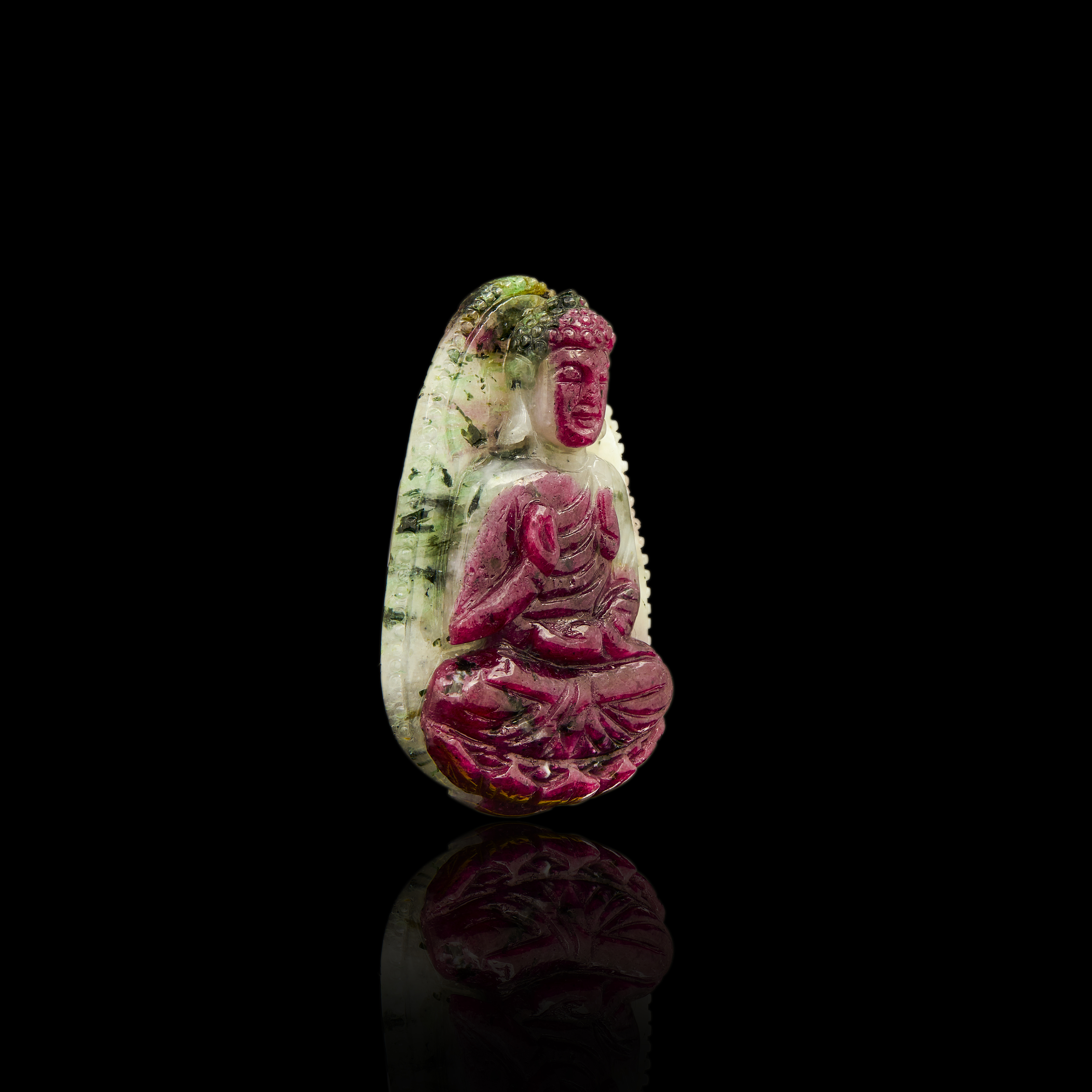 Mặt dây chuyền Phật A Di Đà Ruby #MRB0038 - Tự nhiên thiên nhiên - Cam kết hàng thật 100%