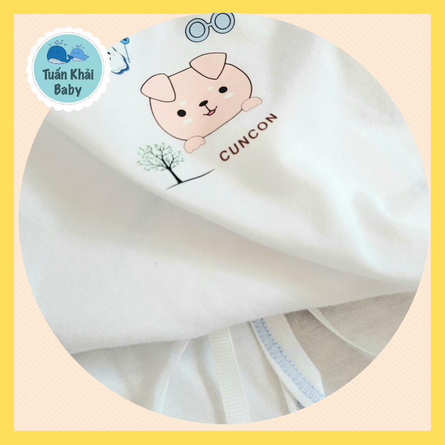 1 Áo sơ sinh Tay Ngắn Cột Dây cao cấp CUNCON - Chất vải cotton 100% rất mềm dịu dành riêng cho bé sơ sinh
