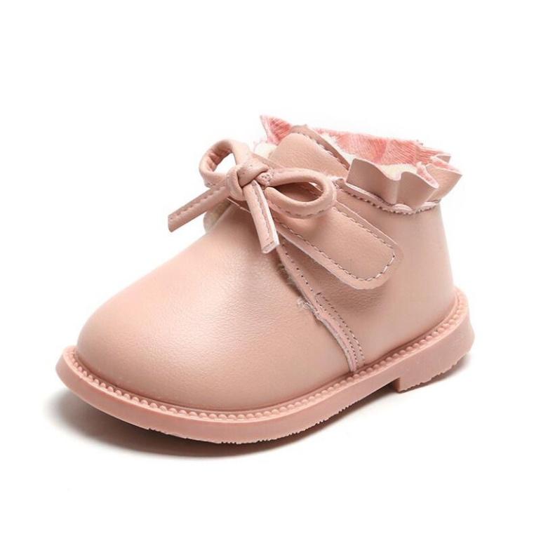Cho Bé Giày boots giữ ấm phong cách công chúa nữ tính thời trang mùa đông cho bé