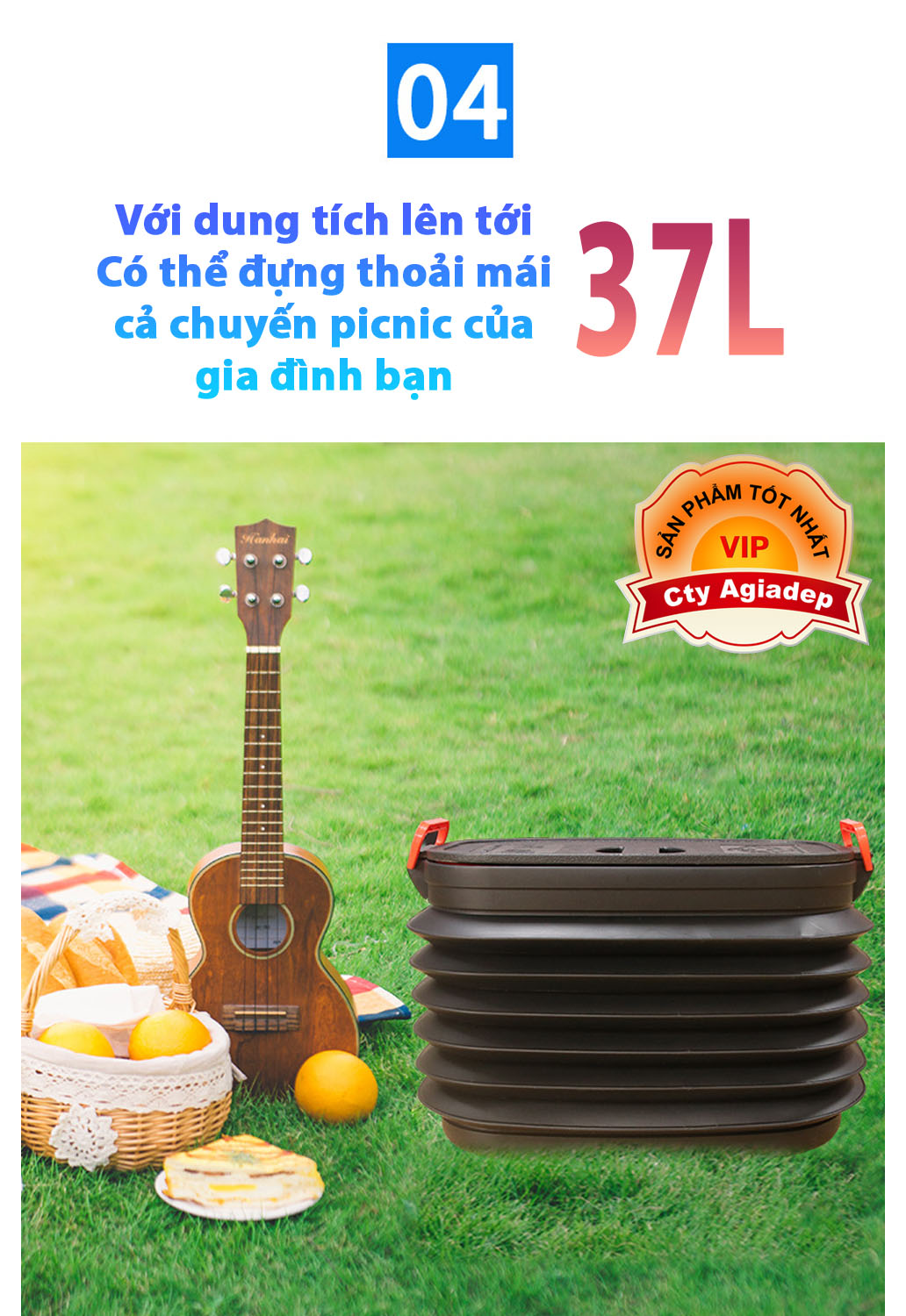 Thùng đựng đồ Cartech 37L ABS cao cấp kéo thả, gấp gọn dễ dàng đựng đồ trên ô tô