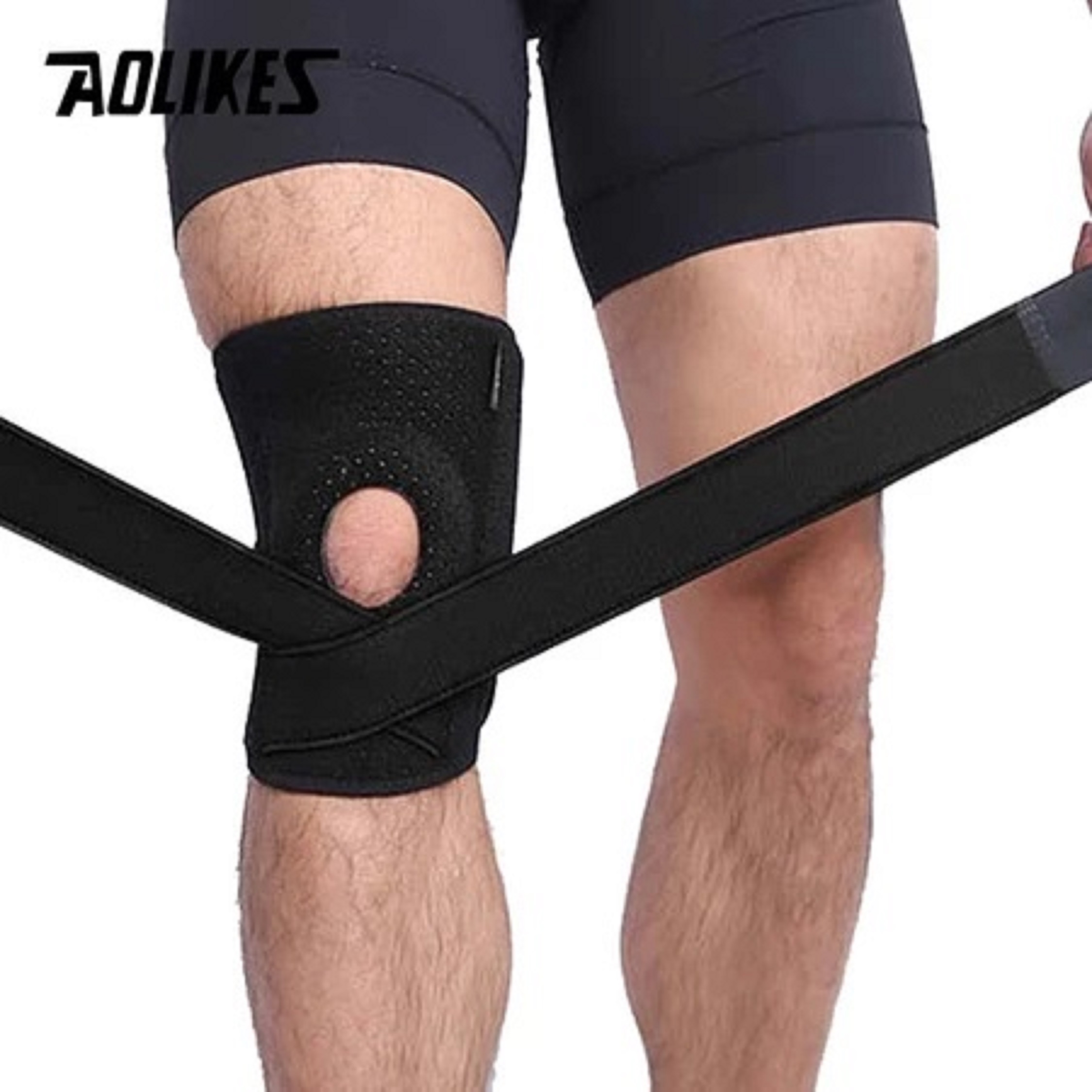 Đai bảo vệ đầu gối AOLIKES A-7908 lò xo đàn hồi trợ lực hỗ trợ dây chằng khớp gối sport knee pad