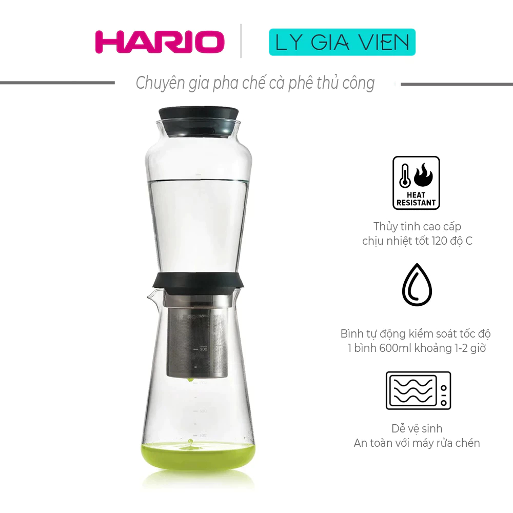 Bình pha cà phê lạnh nhỏ giọt Hario Shizuku 600ml