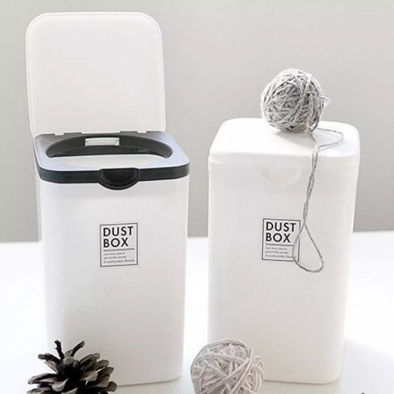 Thùng rác nhựa mini Yamada Dust Box + 01 Bộ chổi & xẻng hót rác Mini Echo Metal - Hàng nội địa Nhật Bản