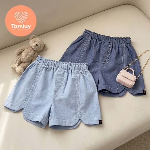 Quần Short Jean Bé Gái Tamiuy Lưng Thun Co Giãn Form Xinh Dễ Vận Động Size 10-40kg