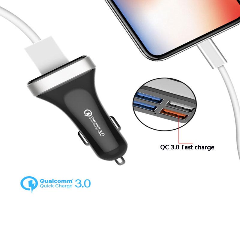 QC 3.0 Sạc nhanh Bộ sạc xe phích cắm Universal 3.1A sạc xe 4 USB QC3.0 Sạc sạc nhanh cho điện thoại
