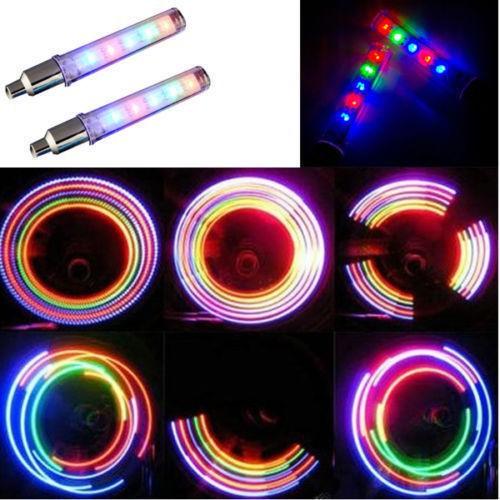 Đèn Led Gắn Van Xe Đạp,Xe Máy,Ô Tô Kiểu 5 BÓNG LED-Đèn 5 bóng LED Gắn Van Bánh Xe Đạp