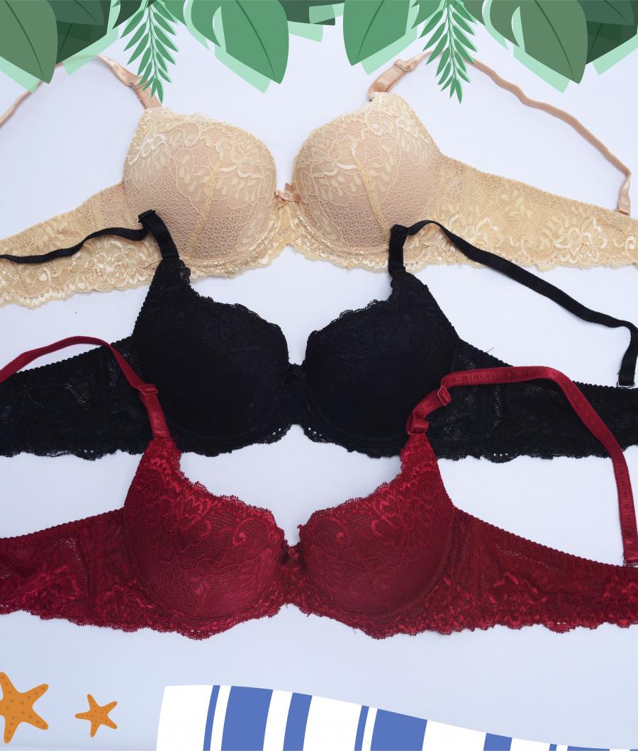 Combo 3 ÁO LÓT REN NÂNG NGỰC CAO CẤP MÚT MỎNG 3 màu E241