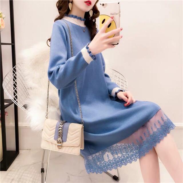 Váy Len Tăm body cổ lọ cao cấp chất đẹp giá rẻ nhất tháng 72023