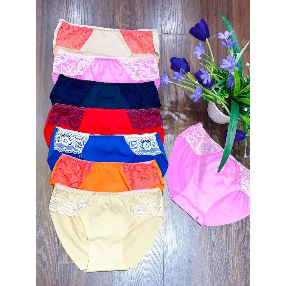 Combo 10 chiếc quần lót nữ đúc su thun lạnh ren viền 2 bên cực kì quyến rũ QL01