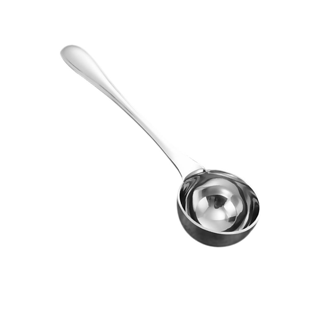 2x Stainless Steel Coffee Milk Powder Tea Leaves Self-measuring Spoon