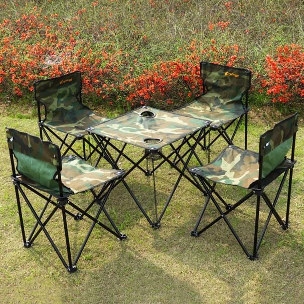 Bộ Bàn Ghế Dã Ngoại, Bộ Bàn Ghế Picnic Màu Rằn Ri Cao Cấp