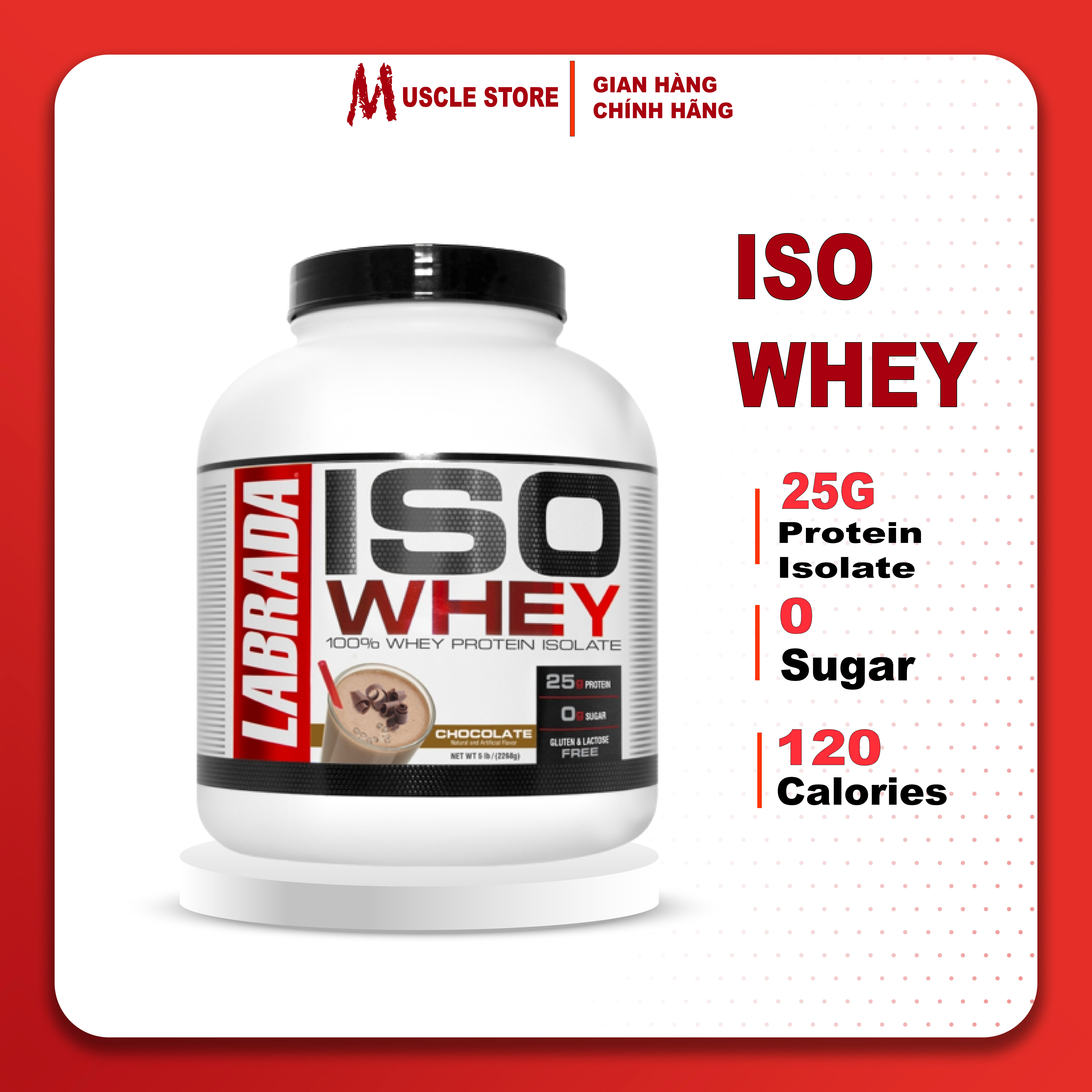 Labrada Iso Whey, Bổ sung 25g Whey Protein Isolate 100%, Hấp Thu Nhanh, Không Lactose