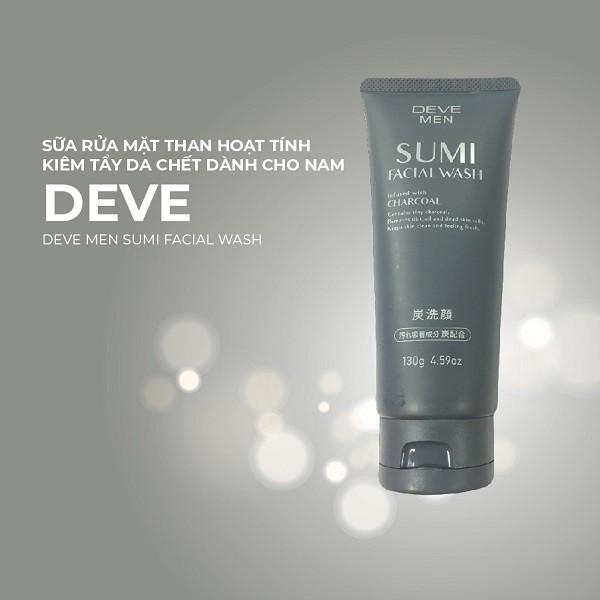 Sữa Rửa Mặt Deve Men Sumi Facial Wash Than Hoạt Tính Charcoal Dành Cho Nam (130g)