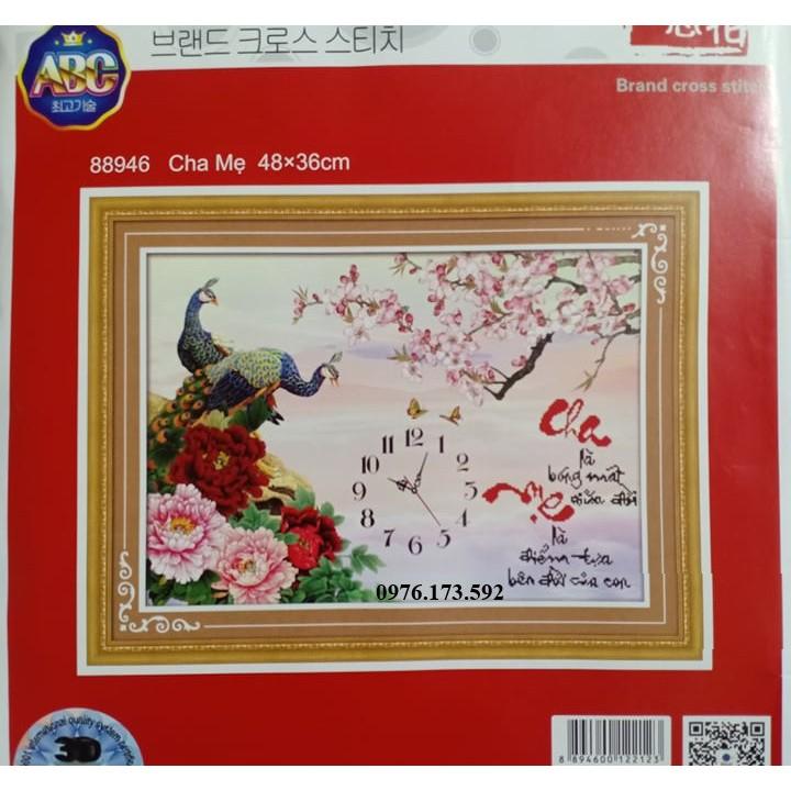 Tranh thêu chữ thập Cha Mẹ I 48x36cm I 88946