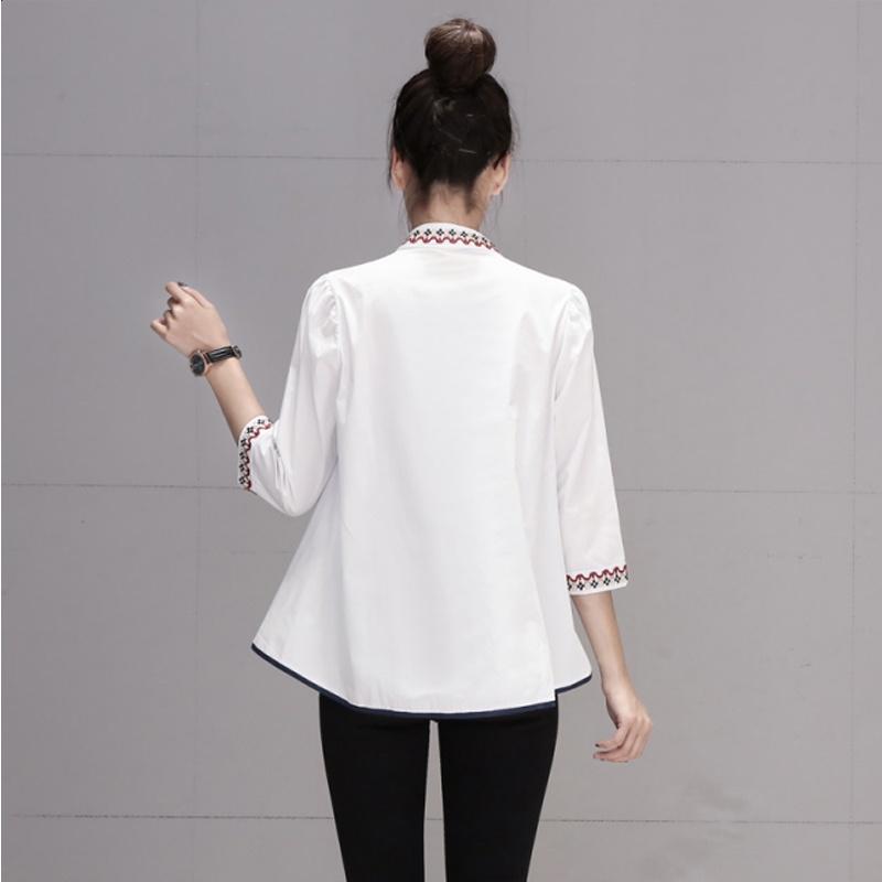 Áo Sơ Mi Nữ Cotton Thêu Tay Họa Tiết SM150 - Hàng Quảng Châu Cao Cấp