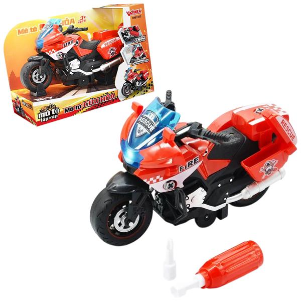 Đồ Chơi Lắp Ráp Xe Mô Tô Cứu Hỏa - Winka DK81352