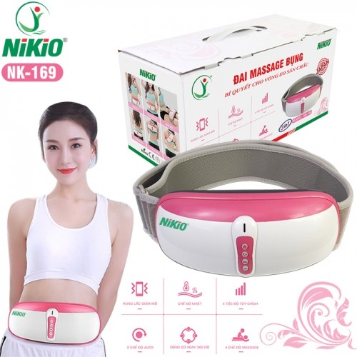 Đai (Máy) Massage Bụng Nikio NK-169AC - Công Nghệ Rung, Lắc Và Xoa Bóp Tiên Tiến, Kết Hợp Hồng Ngoại Hỗ Trợ Giảm Mỡ Bụng, Làm Săn Chắc Cơ Cực Nhanh