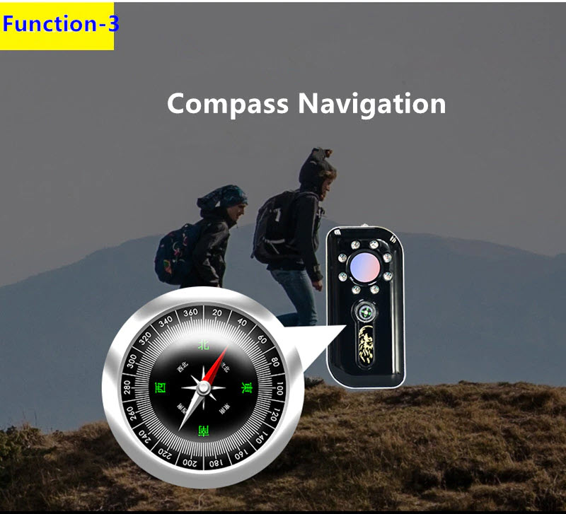 Máy Dò Phát Hiện Camera, Còi Báo Đ.ộng Chống Tr.ộm, Dò Ti.ền Giấy Cao Cấp K300. K300 Portable Hidden Camera Detector Anti Spy Detector Mini Pinhole Camera Finder Anti-theft Alarm Compass