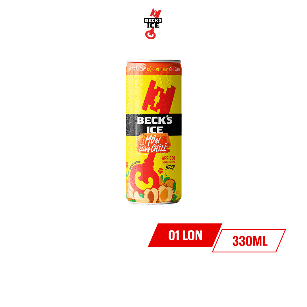 Thùng 24 Lon Bia Beck’s Ice Vị Mơ - Hoa Anh Đào