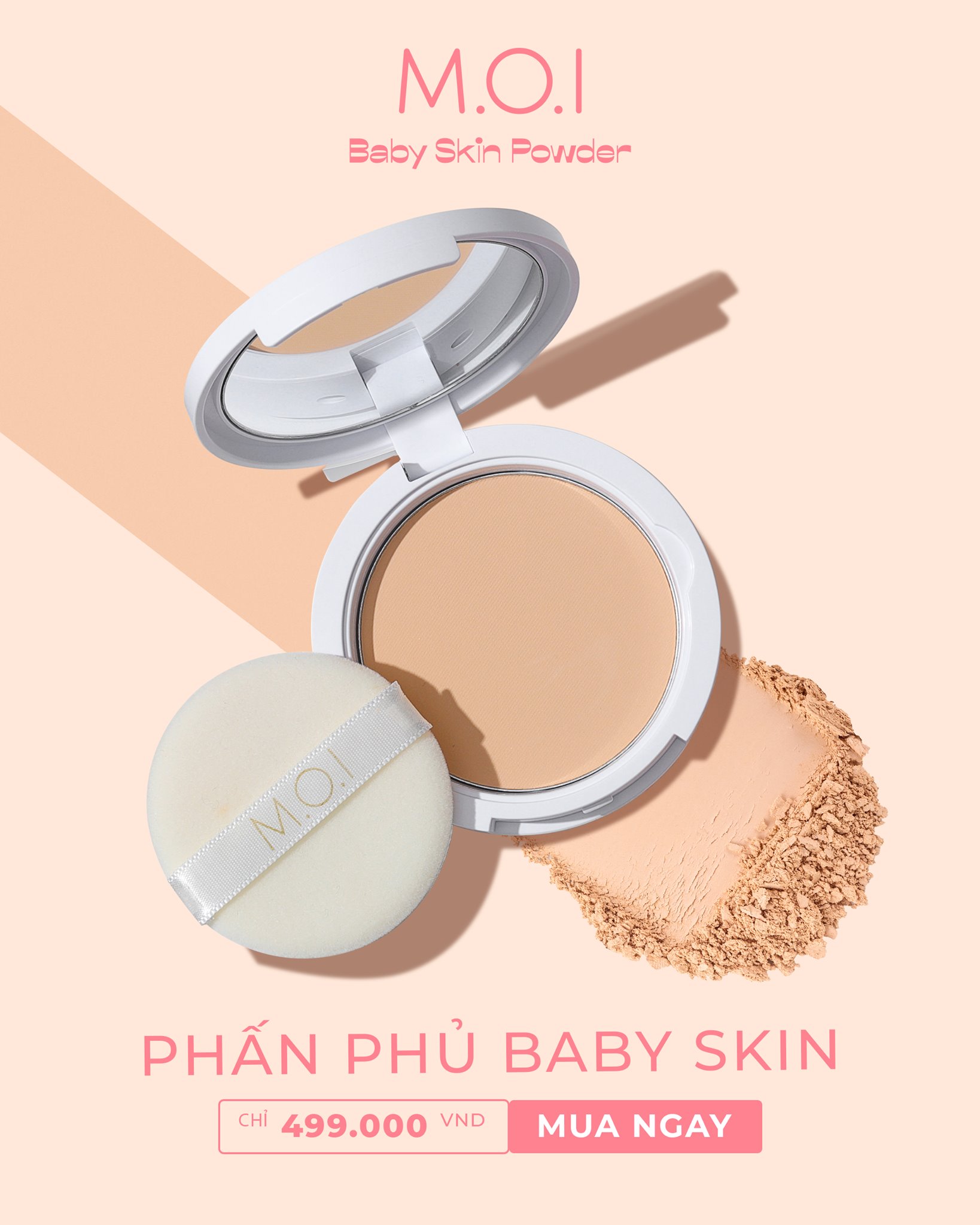 MOI Baby Skin Powder MOI Cosmetics Phấn phủ mềm mượt 10g