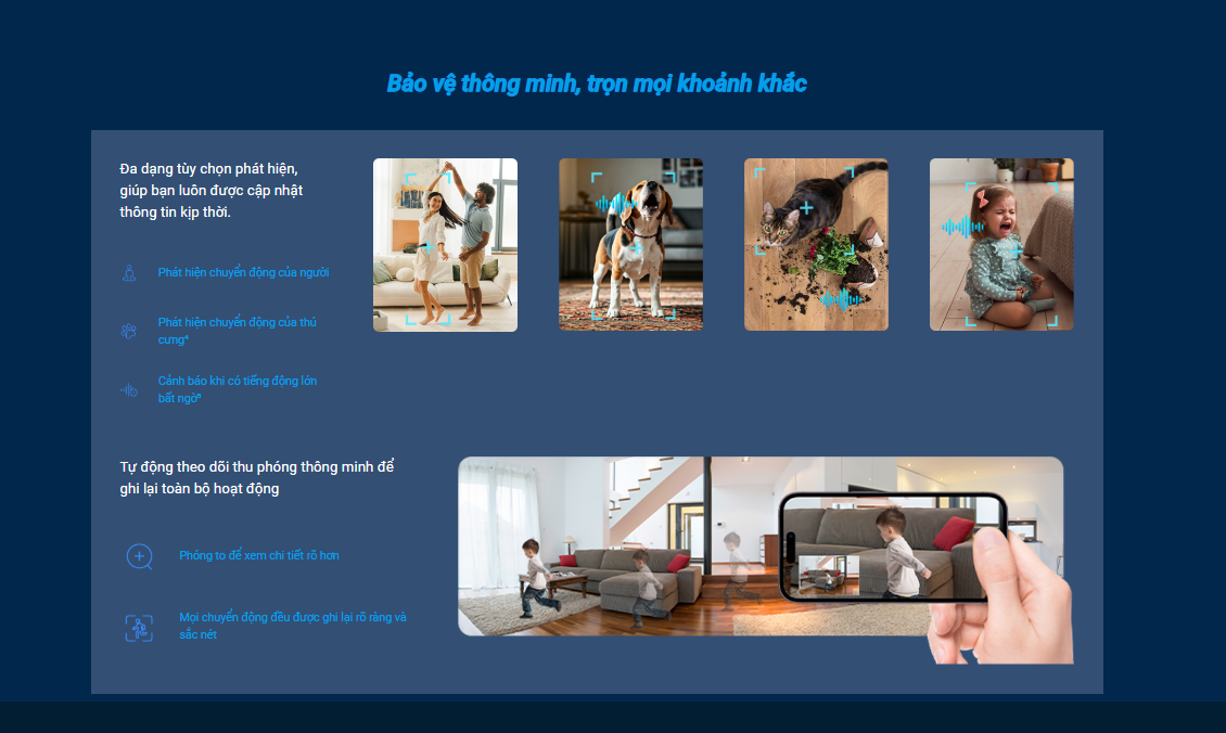 Camera wifi trong nhà EZVIZ H6C G1 4K Sắc nét, AI nhận diện người, thú cưng - hàng chính hãng