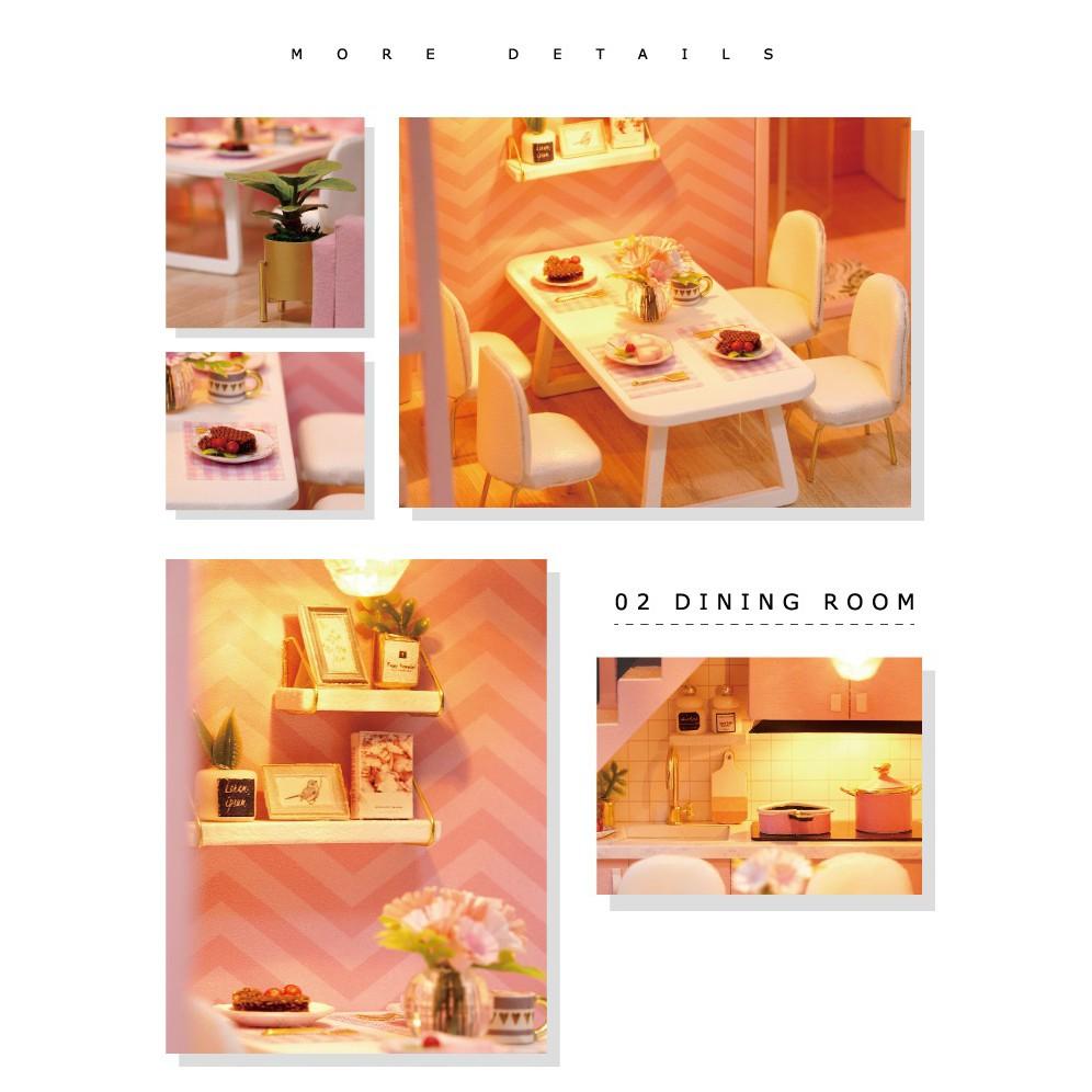 Mô hình nhà búp bê DIY Doll House Miniature_ DREAM ANGEL _CHE BỤI + KEO