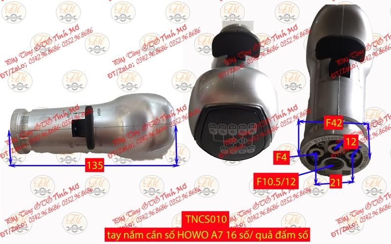 Tay nắm cần số HOWO A7 16 số/ quả đấm số