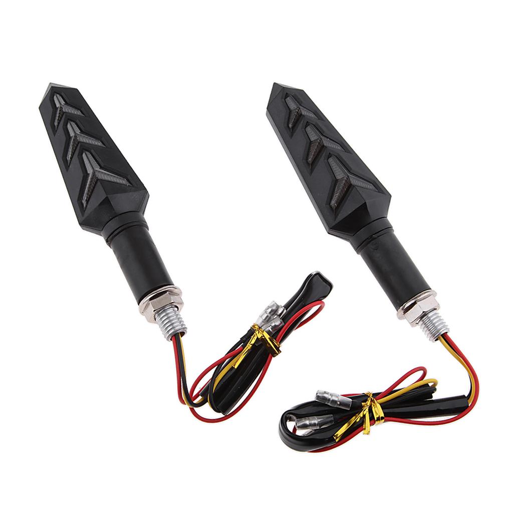 Pair Universal Motorcycle LED Amber Turn Signal Light Indicator Blinker Lamp