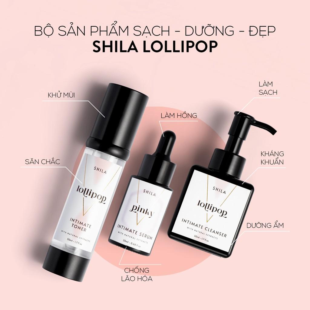 Bộ 3 chăm sóc vùng kín Shila (Shila Intimate Toner Lollipop, Shila Intimate Cleanser Lollipop, Shila Serum Pinky)