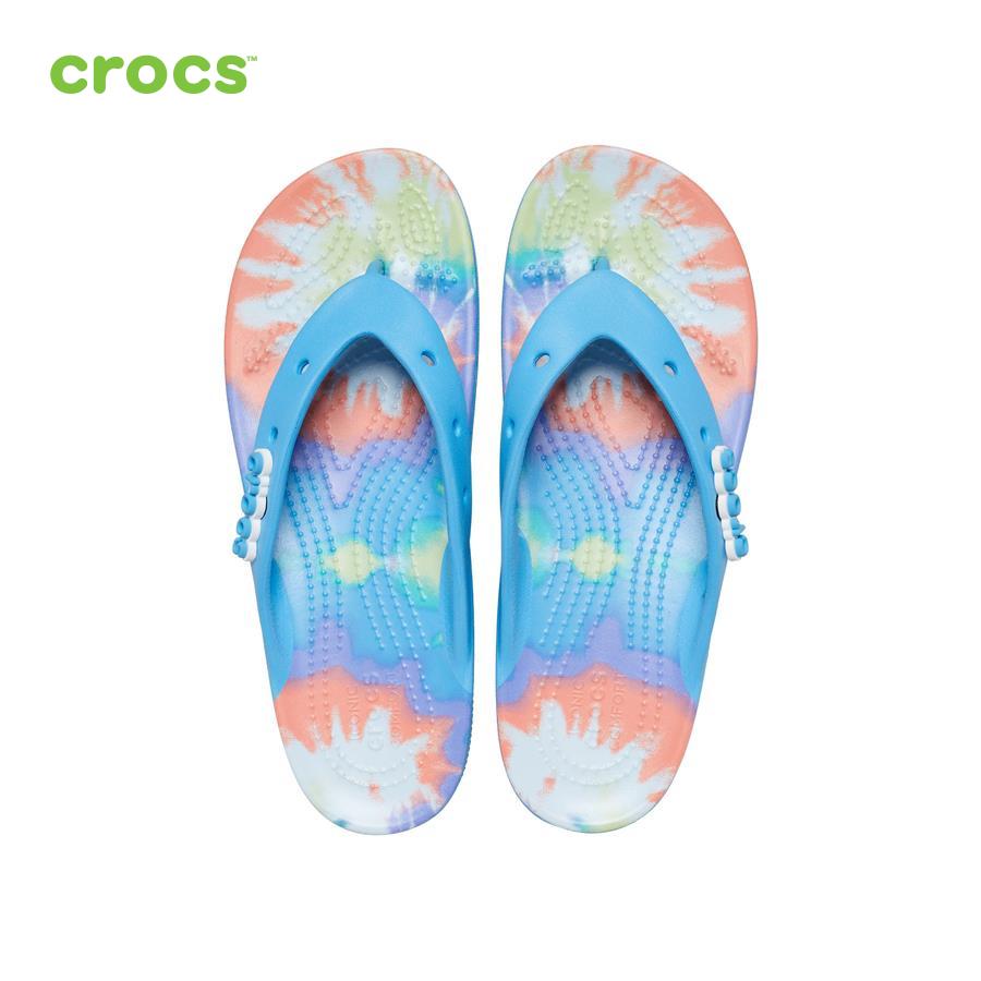 Dép xỏ ngón nữ Crocs FW Classic Flip Platform W Tie Dye Oxgn/Mlti - 208043-4KT