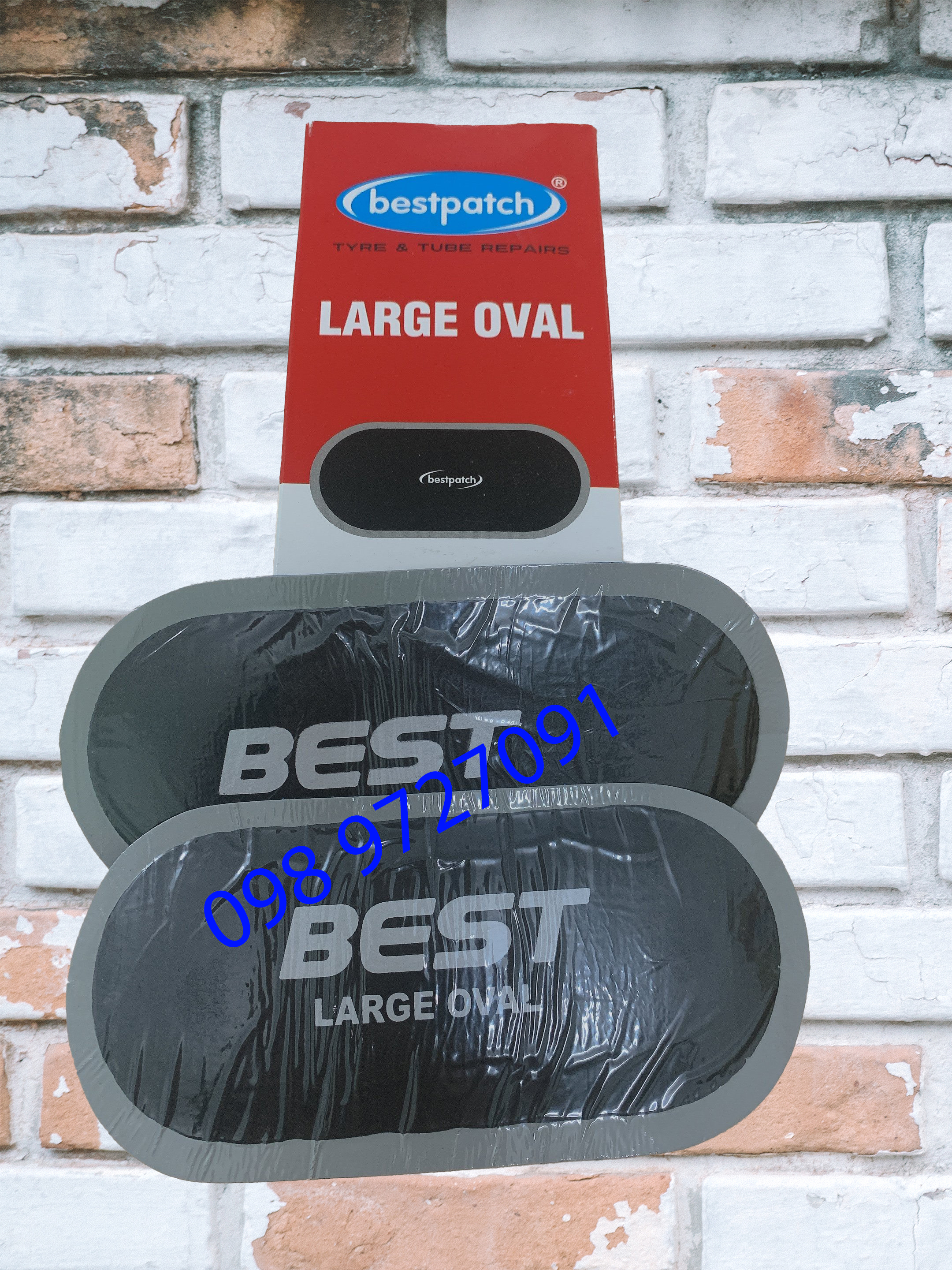 Miếng vá vỏ săm lốp (ruột) xe máy, ôtô BEST hình Oval - Kích thước 150x70mm