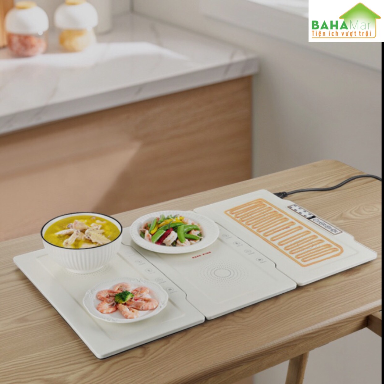 MÂM GIỮ NHIỆT THÔNG MINH HÂM NÓNG MÓN ĂN "BAHAMAR" giữ nhiệt đa năng dùng phù hợp mọi chất liệu nồi, bát, đĩa, thích hợp với nhiều loại nồi đáy phẳng chịu nhiệt cao