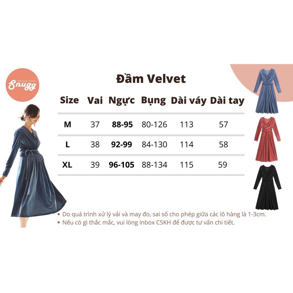 Đầm bầu Velvet 2021 - nhung sang trọng