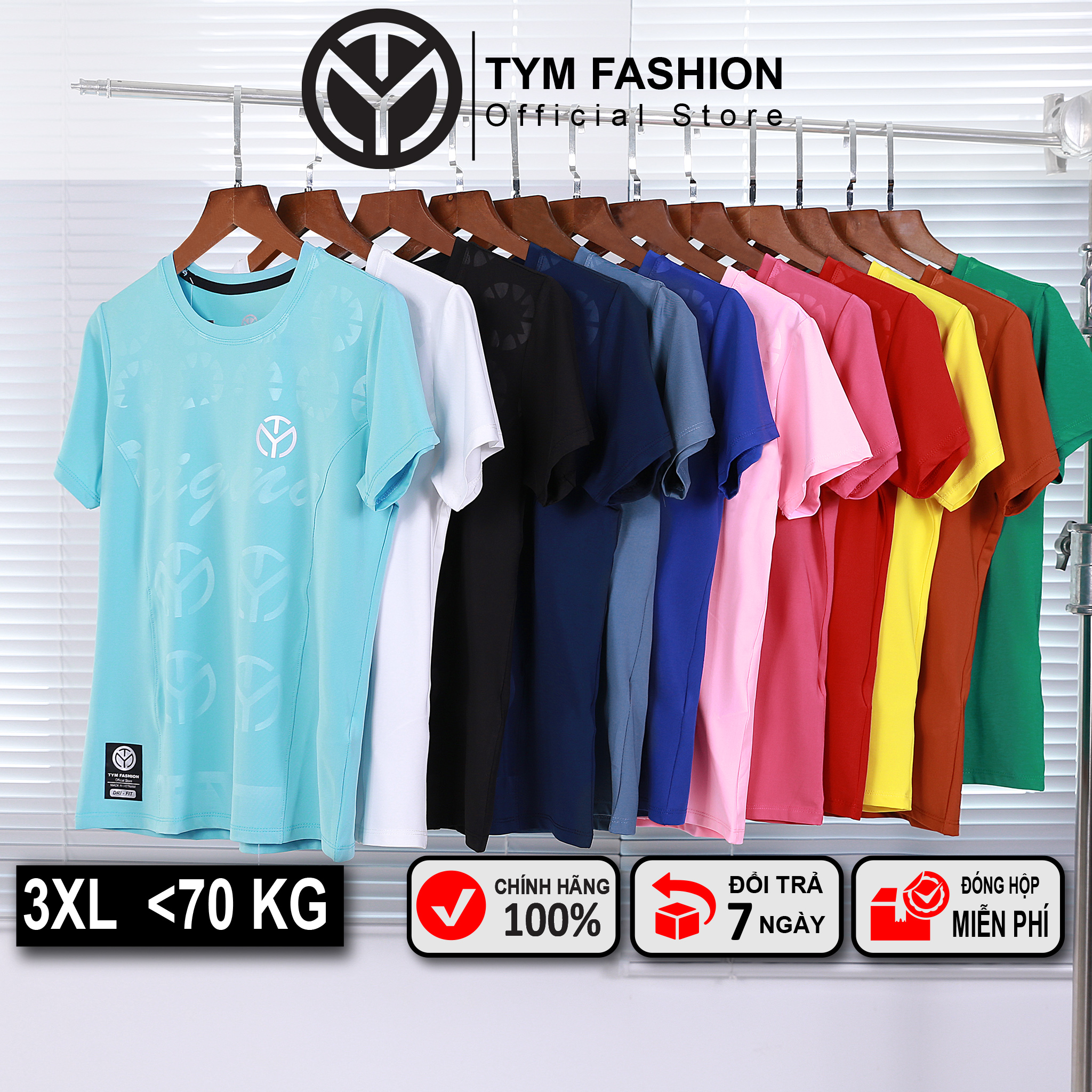 Áo thun thể thao Nữ BIGSIZE TYM Cổ tròn Tay ngắn - Vải Polyester 4C thoáng mát - co dãn đàn hồi -  AWT003 - TYM FASHION