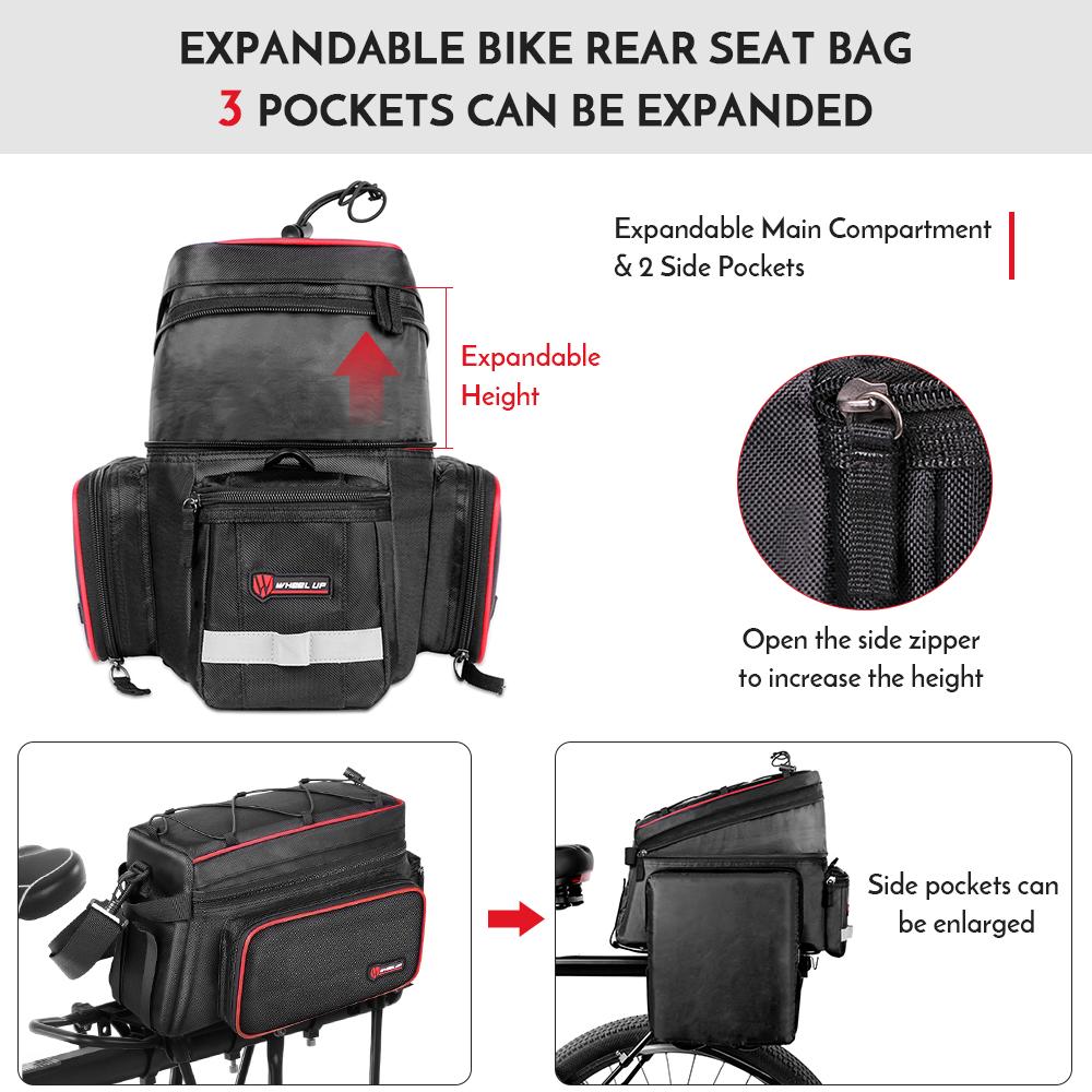 Wheel Up A3 Bike Trunk Bag Túi đựng xe đạp 25L Túi đựng xe đạp chống nước có nắp che mưa