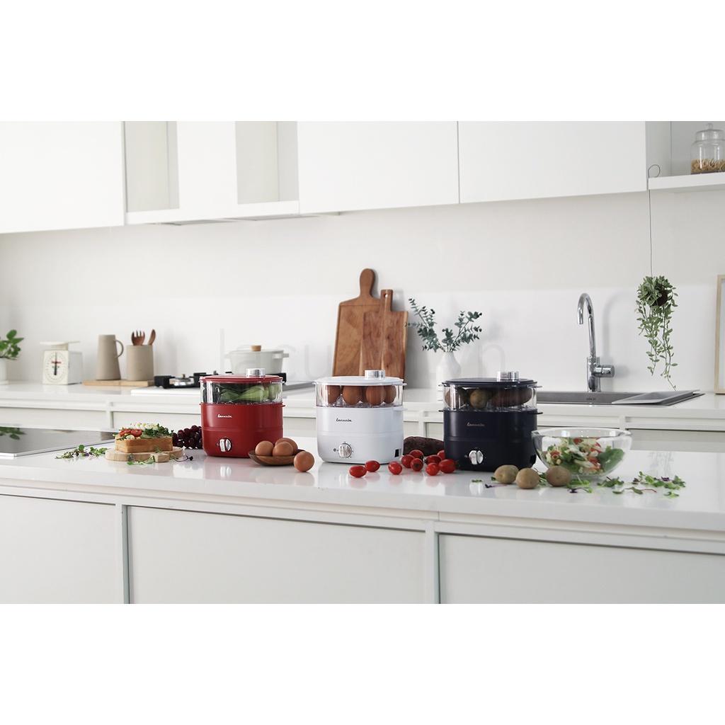 Nồi Hấp Thực Phẩm, Hấp Trứng Đa Năng Lacuzin- LCZ060, Chất Liệu Thép Không Gỉ, Nội Địa Hàn, BH 12 Tháng