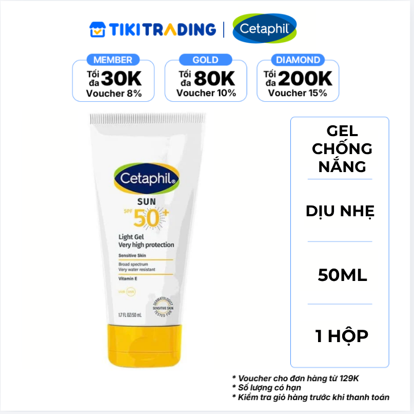 Gel Chống Nắng Cetaphil SPF50+ Kết Cấu Nhẹ 50ML