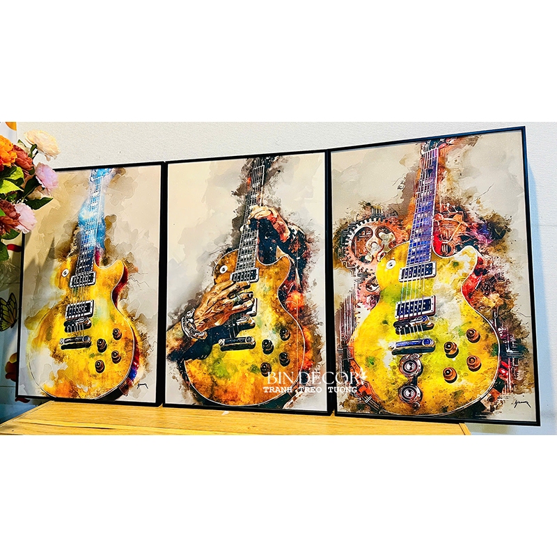 (ẢNH THẬT) Tranh treo tường âm nhạc 6 trang trí decor có sẵn khung kèm đinh treo