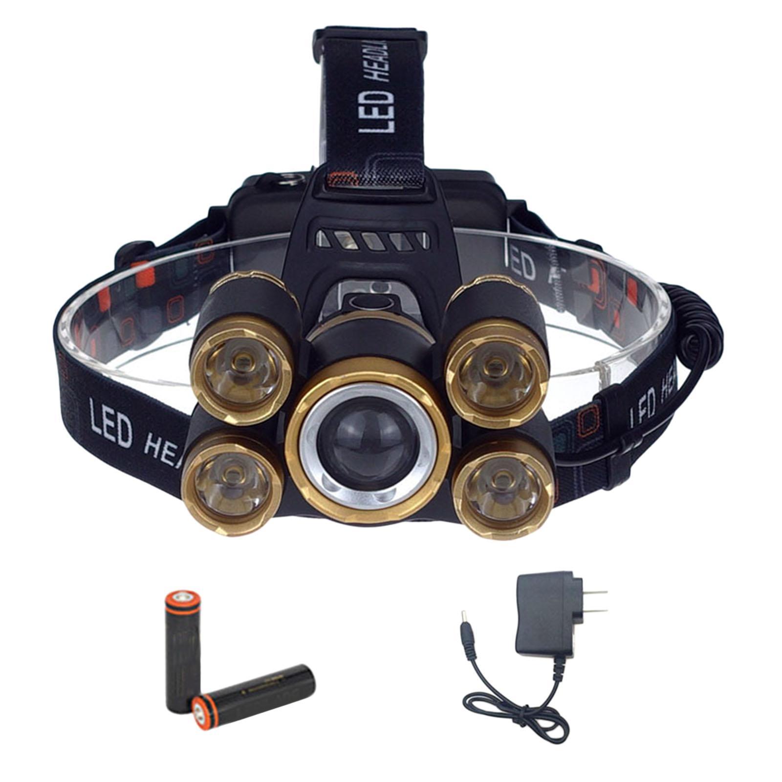 Super Bright Flashlight Rechargeable Work Headlight,Waterproof &amp; 18650 Headlamp with Zoomable Work Light, Head Lights for Camping, Hiking, Fishing